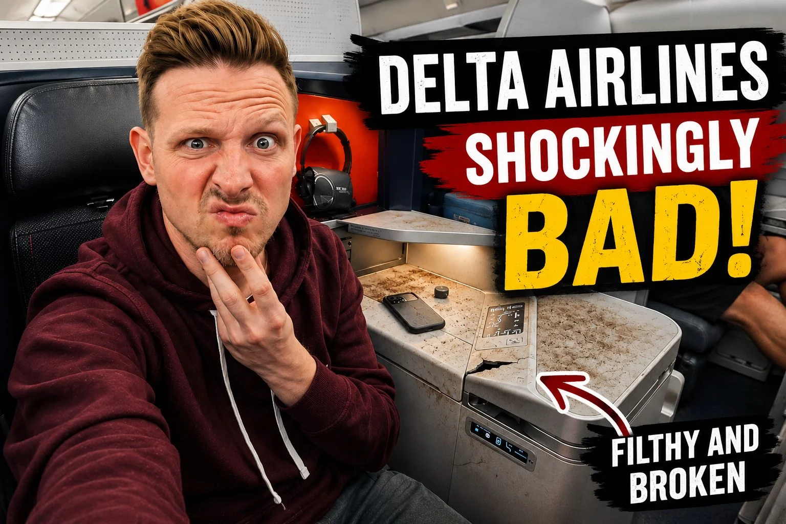 Shockingly Bad DELTA Flight — Disgusting Seats & Poor Crew Attitude!